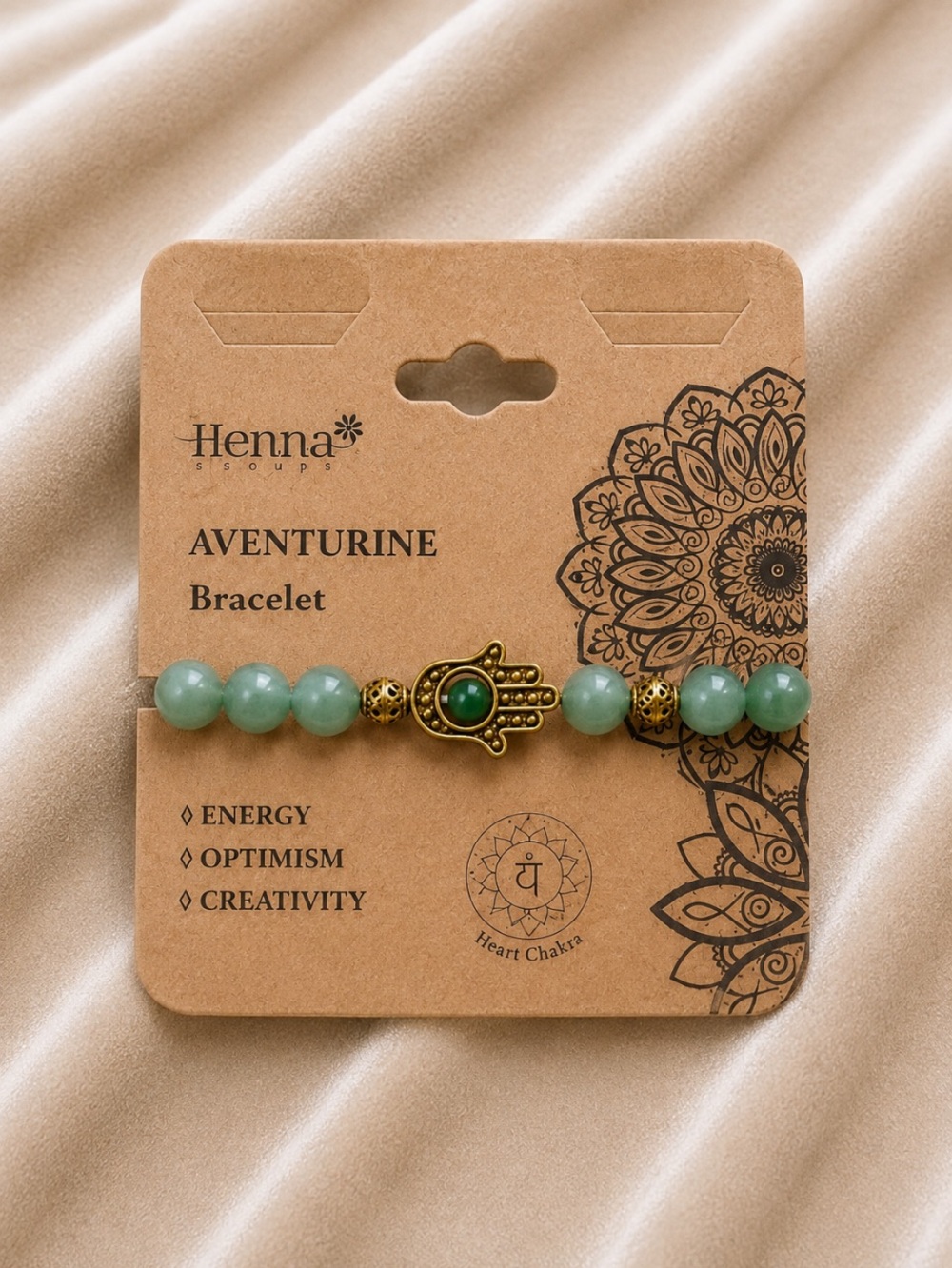 CHAKRA Aventurine Hamsa Heart Bracelet 💥🆕💥